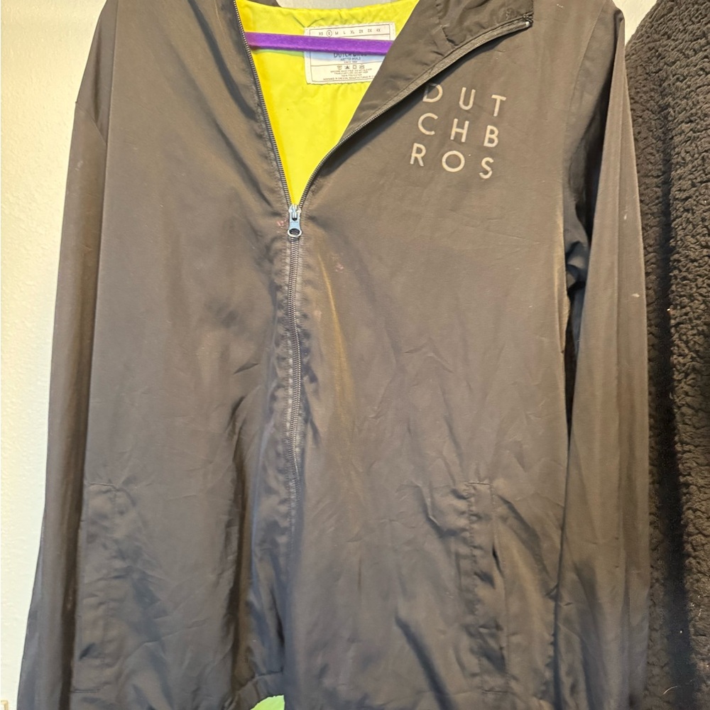 Dutch Bros Charcoal Jacket with Yellow Lining